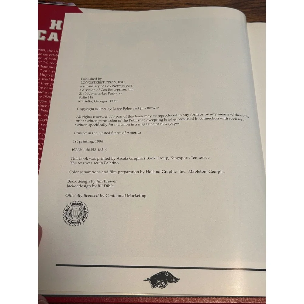 Hog Calls‎ 100 Years of Arkansas Razorback Football Book Larry Foley Jim Brewer